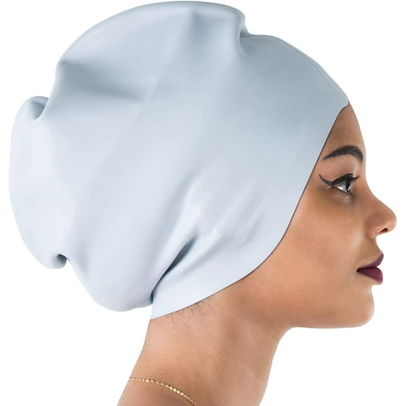 Extra Large Swimming Cap for Women and Men, Cap for Very Long Thick Curly Hair&Dreadlocks Weaves Braids Afros Silicone Keep Your Hair Dry(1pack)