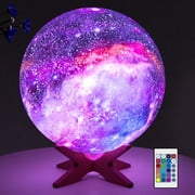 5.9 inch 16 Colors Moon Lamp Lava Lamp Night Lights for Kids Room Galaxy Mood Light 3D Moon Light for Room Decorate/Bedroom Gift for Kids/Boys/Girls/Teen/Women/Adults Birthday Christmas