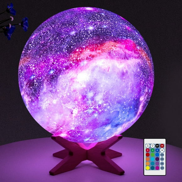 5.9 inch 16 Colors Moon Lamp Lava Lamp Night Lights for Kids Room Galaxy Mood Light 3D Moon Light for Room Decorate/Bedroom Gift for Kids/Boys/Girls/Teen/Women/Adults Birthday Christmas