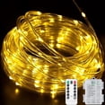 thumbnail image 1 of LED Rope Lights Battery Operated, 23ft 50 LEDs Outdoor/Indoor Waterproof Fairy Lights 8 Modes Dimmable/Timer with Remote Control for Christmas Camping Party Garden Holiday Decoration,Warm White, 1 of 9