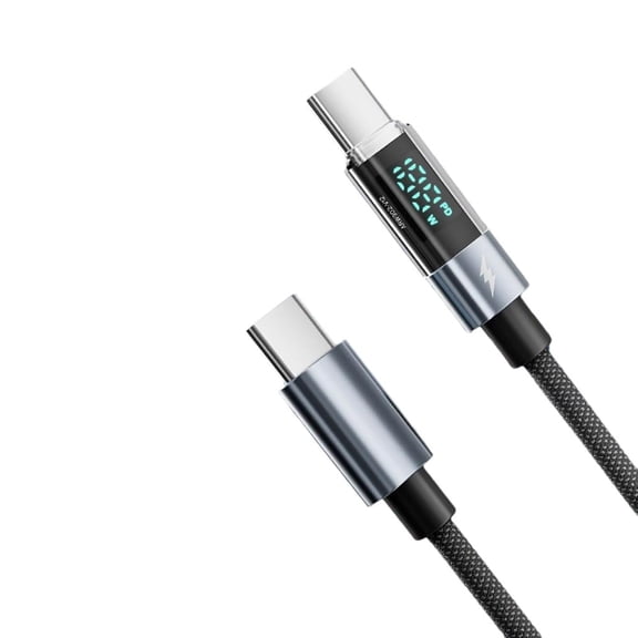 Unbranded 100W USB C Fast Charging Cable 6.6Ft | LED Power Display & 35,000+ Bend Lifespan | PD 3.0 Compatible with iPhone 15 Pro/MacBook/S23/Pixel 8 (Nylon Braided)