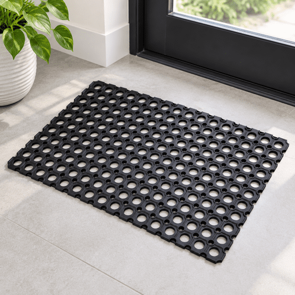 Unbranded 12 Interlocking Rubber Drainfloor Anti- Mats, 24.33 x 17.17 Inches