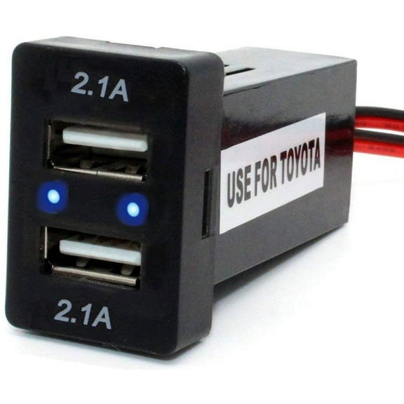 Unbranded 12V Twin Dual Double 2 USB Port Charger Adapter In Car Socket Lighter For Toyota