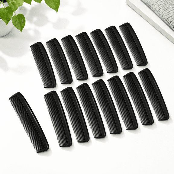 Unbranded 15-Pack Pocket Size Black Hair & Beard Combs, 5.47x2.76x1.34in