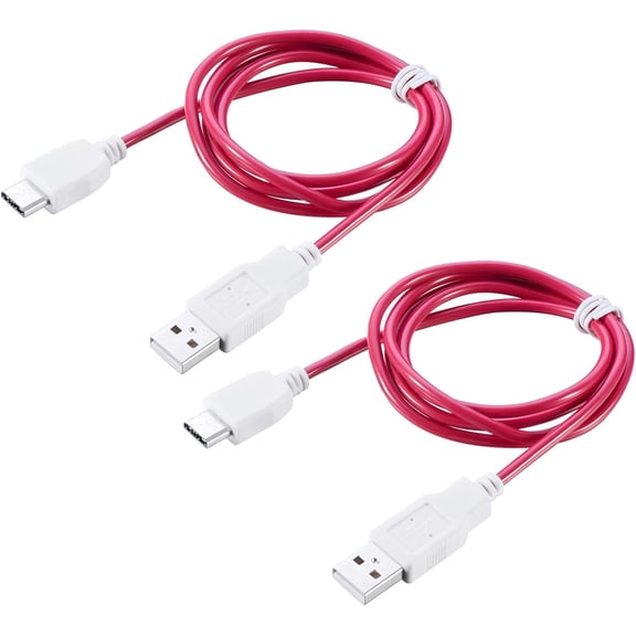 Unbranded 2-Pack Charging Cable for Nabi DreamTab, Jr., 2S, Elev-8, XD, Jr.S (Red)