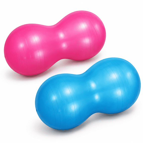 Unbranded 2-Pack Peanut Exercise Balls with Foot Pump, 35.4 X 17.7 In