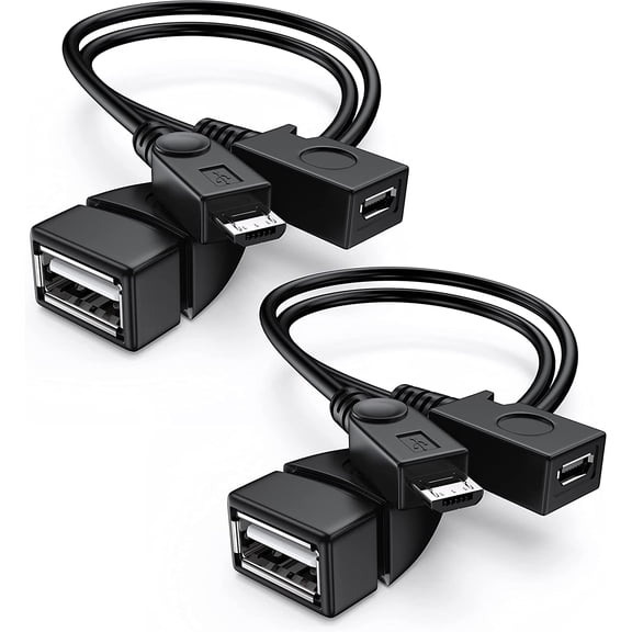 Unbranded 2-in-1 Micro USB (OTG Cable with Power) Adapter Replacement for Fire Stick 4K /Host Devices/PlayStation Classic etc- 2 Pack