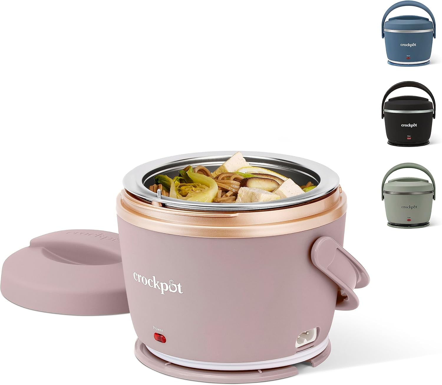 Unbranded 20oz Portable Electric Food Warmer, Personal Lunch Box Keeps Food Spill-Free & Warm, Ideal for Travel, Work, School, Car, On-the-Go, Dishwasher-Safe, Giftable, Blush Pink
