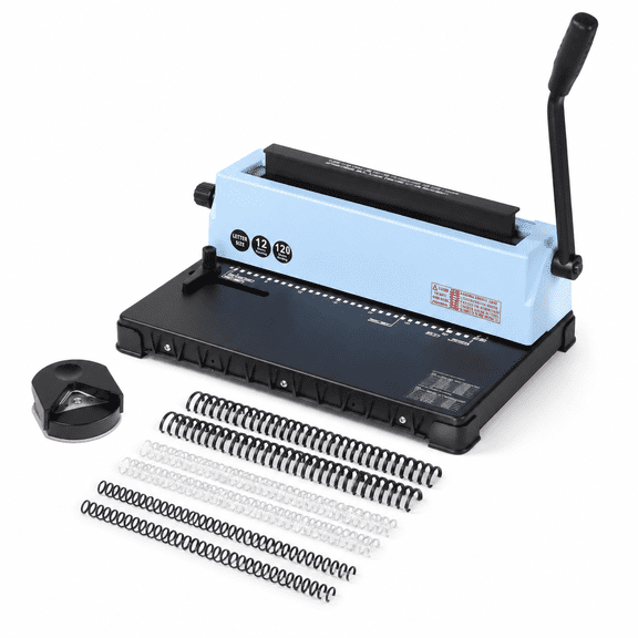Unbranded 3:1 Pitch Wire Binding Machine, 12-Sheet Punch, 120-Sheet Capacity