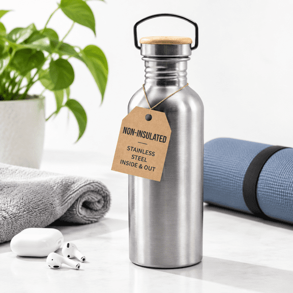 Unbranded 32 Oz Stainless Steel Non-Insulated Single Wall Reusable Water Bottle