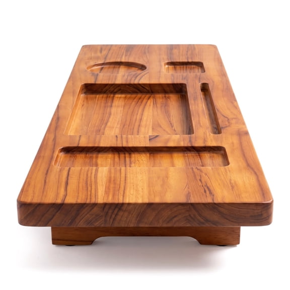 Unbranded 35 Inch Teak Bathtub Tray for Freestanding Tubs, Luxury Bath Caddy