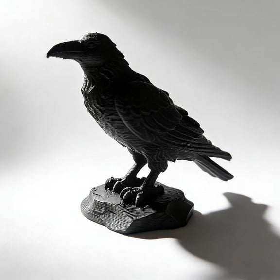 Unbranded 3D Printed Realistic Crow Statue, Gothic Raven Bird Figurine for Home Decor, Creative Animal Sculpture Desktop Ornament