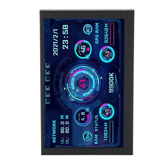 Unbranded 5 Inch / 12.7 cm IPS Temperature Display Multifunction PC CPU Data Monitor