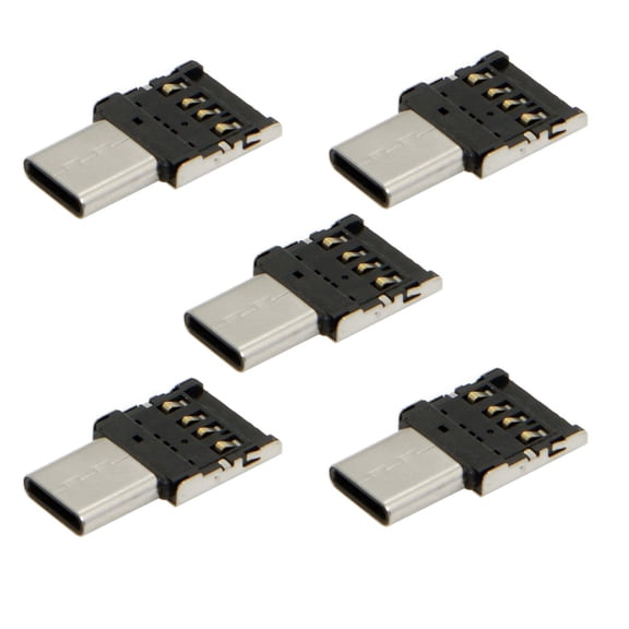 Unbranded 5 Pack USB C OTG Adapter USB C Male to USB 2.0 Female Ultra Mini Size Connector Adapter