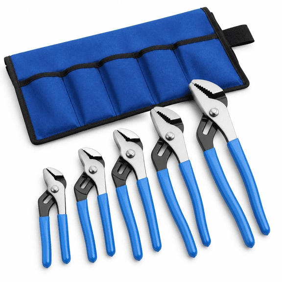 Unbranded 5-Piece Slip-Joint Pliers Set, 4, 6, 8, 10, 12 Inch Sizes