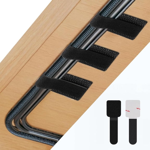 Unbranded 50 PCS Hook and Loop Cable Ties, Under Desk Cable Management, Self Adhesive Cable Tidy Clips Straps, Sticky-Back Cord Organizer, Wire Organizer for TV PC Laptop Ethernet Desktop, Black