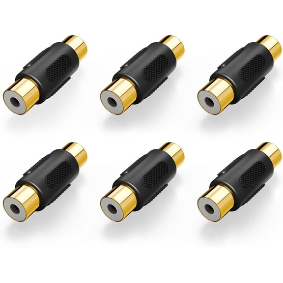 Unbranded 6-Pack Gold Plated RCA Female to RCA Female Coupler,Compatible with Phono,Speaker,RCA Cable,Amplifier