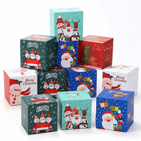 Unbranded 6x6x6inch Holiday Gift Boxes, 20 Pack Cube Xmas Candy Boxes