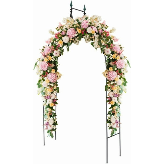 Unbranded 9.5 Ft Metal Arch, Outdoor Garden Arch for Various Climbing Flower, Wedding Backdrop Stand Archway Arbor for Wedding Garden Party Ceremony Gothic Style Decoration, Easy-to-Assemble (1)