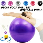 Unbranded 95CM Exercise Ball for Fitness Pilates Stability Balance Yoga Ball Workout Anti Burst Exercise Ball (Purple)