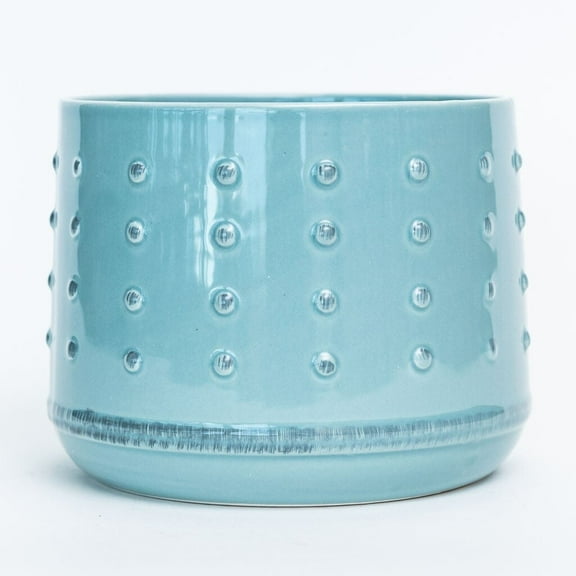 Unbranded Aqua Blue Dotted Planter