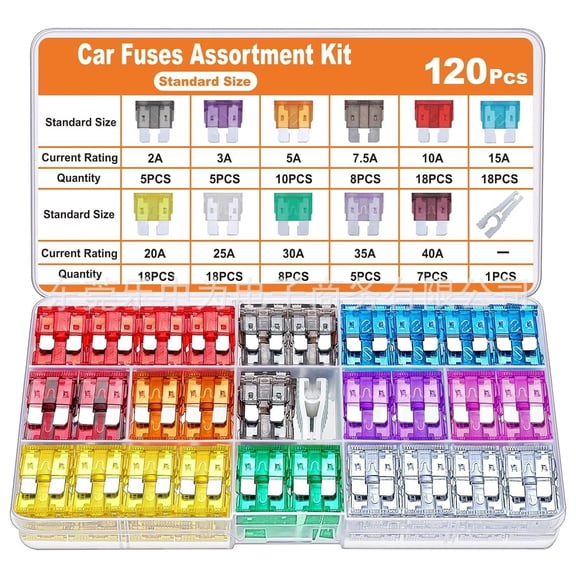 Unbranded Automotive Fuse Kit, Mini & Standard Blade Fuses 2A-40A, Replacement for Car RV Truck Motorcycle, Circuit Protection with Storage Case