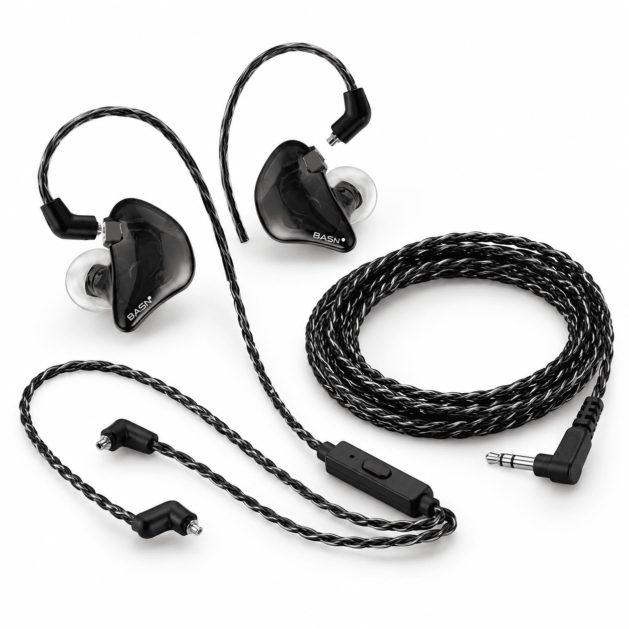 Unbranded Black In Ear Monitor Headphones Dual Driver MMCX IEM ...