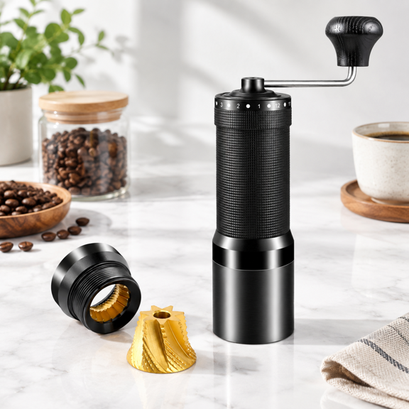Unbranded Black Manual Conical Burr Coffee with 35g Capacity