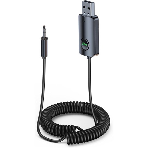 Unbranded Bluetooth Receiver for Car AUX, Hands-Free Calling & Music Bluetooth Audio Receiver for Car USB-Powered, 3.5mm Adapter USB 2.0 to 3.5mm Jack Compatible with Speakers/Home Stereo