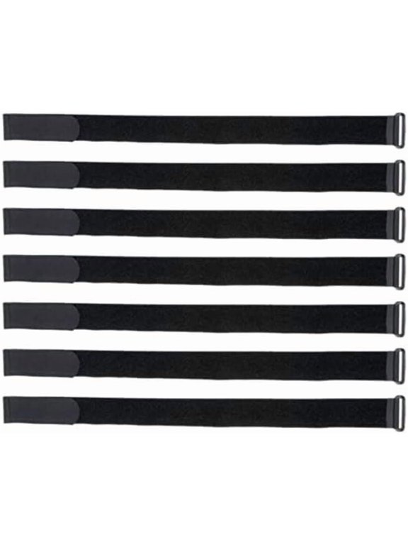 Cinch Straps With Buckle, 18in x 1in, Black, 25 Pack
