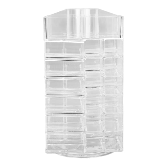 Unbranded Clear Cosmetic Lipstick Tower 360 Degree Rotating Display 53 Slots Large Capacity Lip Gloss Storage Organizer For Vanity Makeup Dresser 11.4 inches / 29 cm