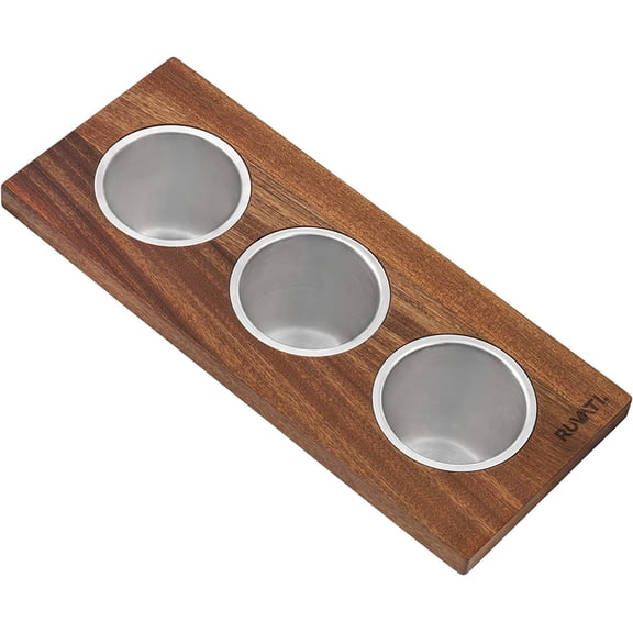 Unbranded Condiment Tray 3 Bowl Serving Board for Workstation Sinks (Complete Set) - RVA1377