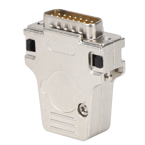 Unbranded DB15P-180 D-SUB Serial Connector - 15 Pin Male Metal Shell Adapter for PCB Industrial Applications