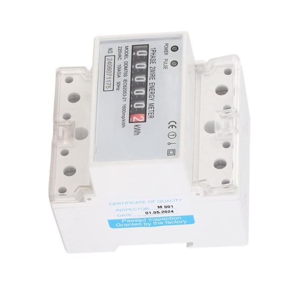 Unbranded DDM75S Single Phase 4P DIN Rail Energy Meter, Digital Electricity Power Consumption Wattmeter 10-40A