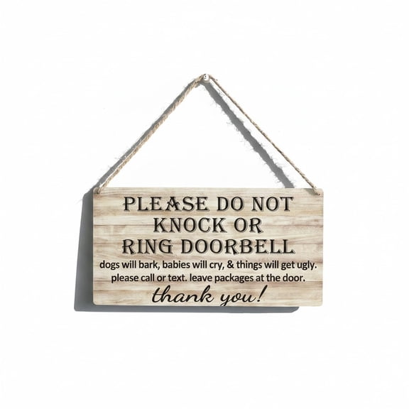 Unbranded Decorative Wooden Rectangular Door Plaque Wall Sign, 11.8 x 5.9 Inches