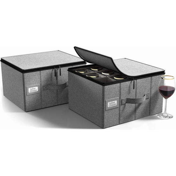 Unbranded Flatware & Utensil Storage - Gray Fabric Chest Box for Storage and Organizing Utensils, Silverware, Flatware, Cutlery - Silverware Organizer Container with Clear Lid & Adjustable Divider