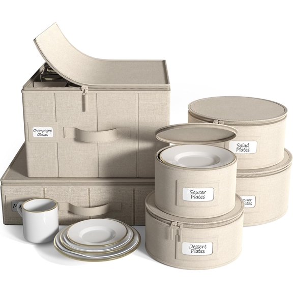 Unbranded Flatware & Utensil Storage - Gray Fabric Chest Box for Storage and Organizing Utensils, Silverware, Flatware, Cutlery - Silverware Organizer Container with Clear Lid & Adjustable Divider