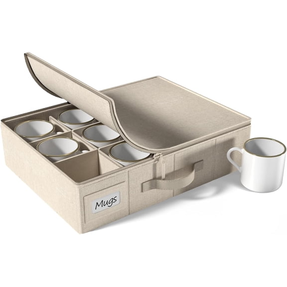 Unbranded Flatware & Utensil Storage - Gray Fabric Chest Box for Storage and Organizing Utensils, Silverware, Flatware, Cutlery - Silverware Organizer Container with Clear Lid & Adjustable Divider