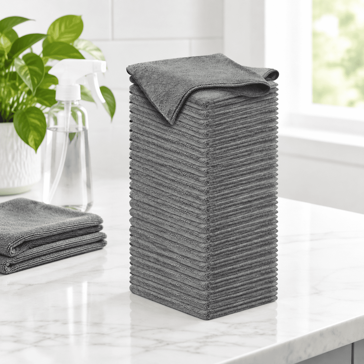 Unbranded Gray 50-Pack Microfiber Cleaning Cloths, 12.5