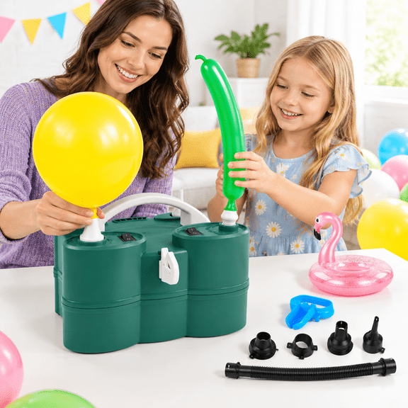 Unbranded Green 3-in-1 Electric Balloon Pump with Dual Nozzle