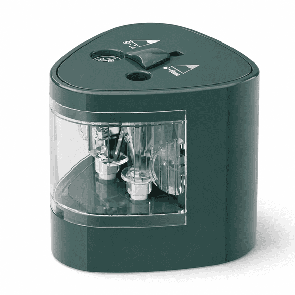 Unbranded Green Dual Hole Electric Pencil Sharpener, 6-12mm Capacity