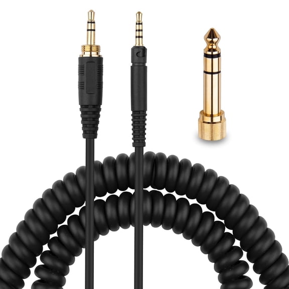 Unbranded HD598 Cable Coiled Aux Cord Replacement for Sennheiser HD598 Cs HD599 HD569 HD579 HD558 HD518 Headphone Audio Cable with 6.35mm Adapter 4 to 12ft Long