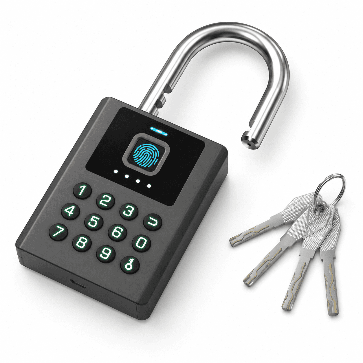 Unbranded Heavy Duty Weatherproof Smart Fingerprint Padlock with Key ...