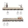 thumbnail image 1 of Unbranded Home LLC Rustic Luxe Stemware Wall Mounted Wine Rack Shelves, Set of 2 30 in. - Gray, 1 of 3