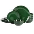 thumbnail image 1 of Unbranded Hunter Green 12-Piece Round Stoneware Dinnerware Set, 1 of 4