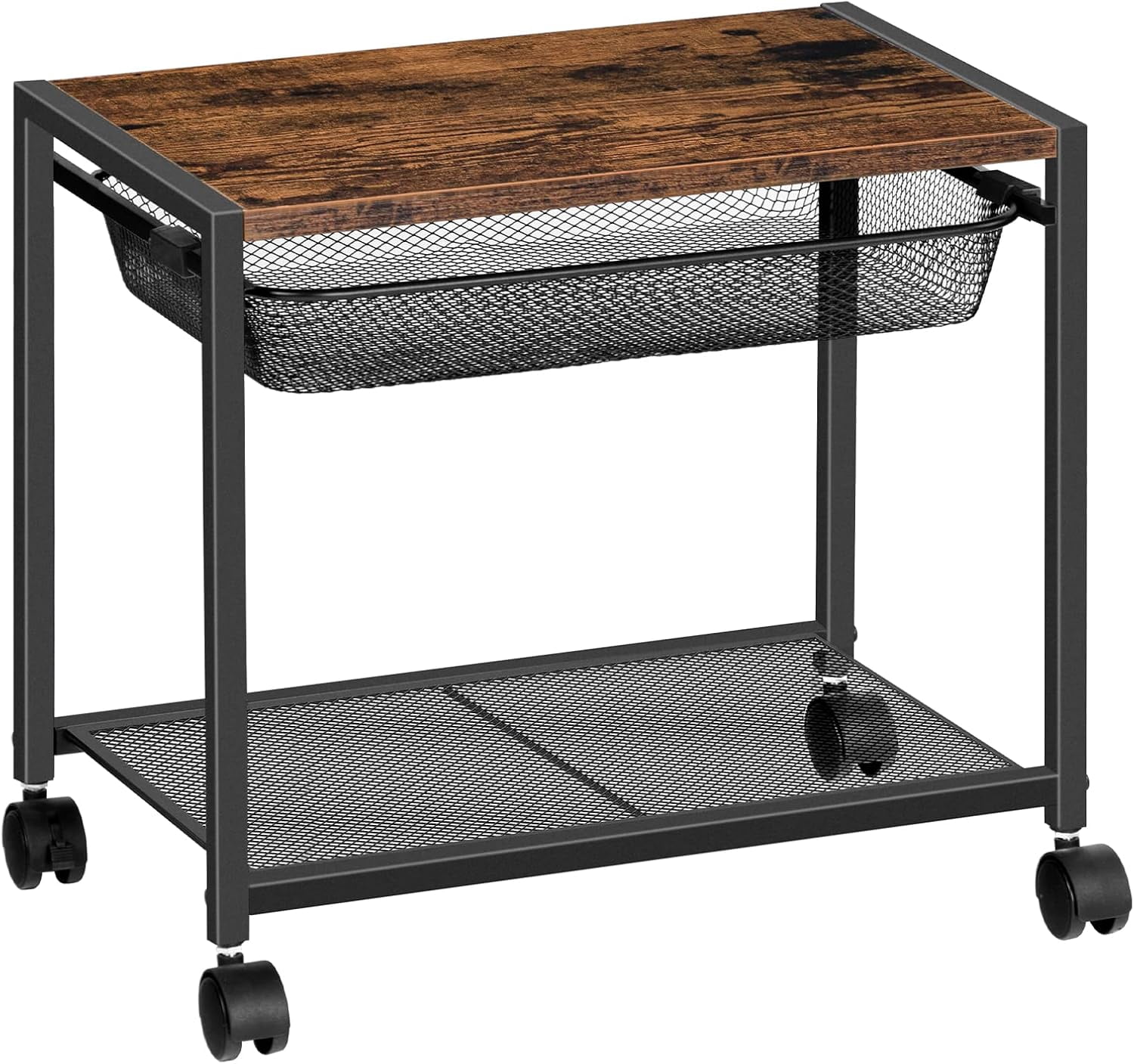 Unbranded Industrial Under Desk 2-Tier Mobile Printer Cart With Storage ...