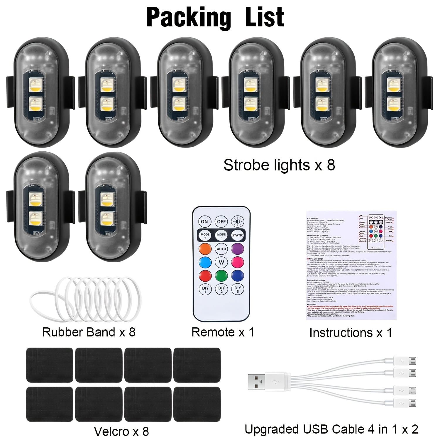 Unbranded LED Car Side Marker Lights, 2 LEDs Per Light, 12-24V, Multi ...