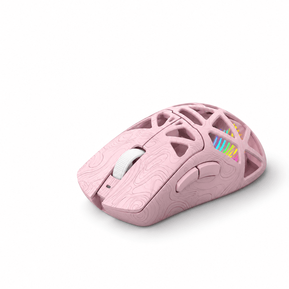 Unbranded Line Pink Tri-Mode Wireless Gaming Mouse with 12000 DPI