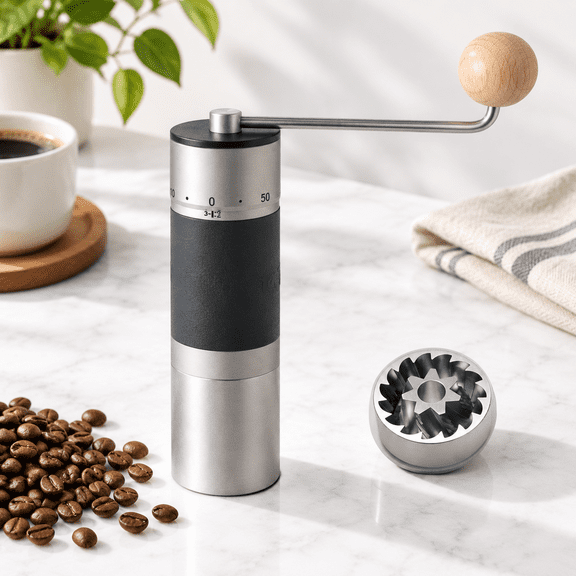 Unbranded Manual Coffee with Stainless Steel Burr and Straight Handle