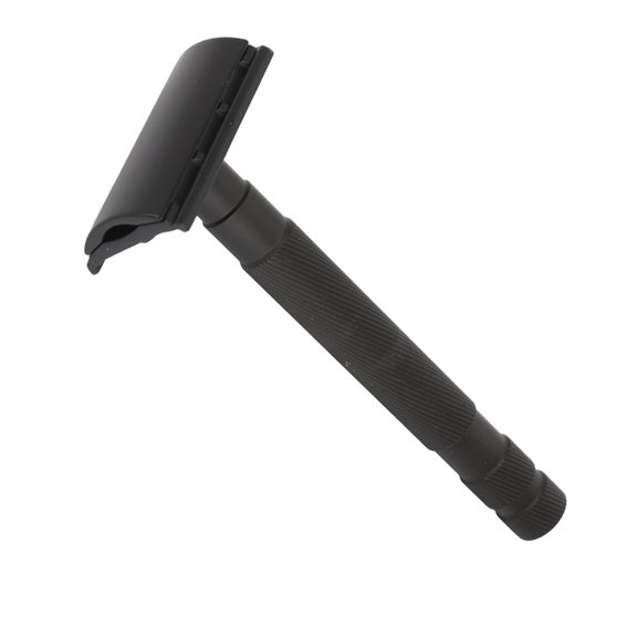 Unbranded Manual Double Edge Beard Knife Holder, Long Handle Reusable Anti Slip Shaving Razor Rack, Black